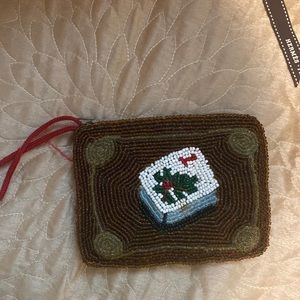 Beaded mahjong coin purse